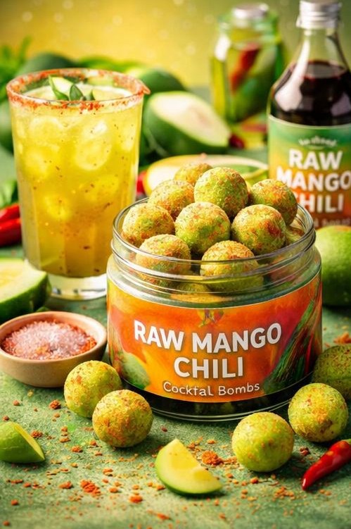 Raw mango chili cocktail bomb