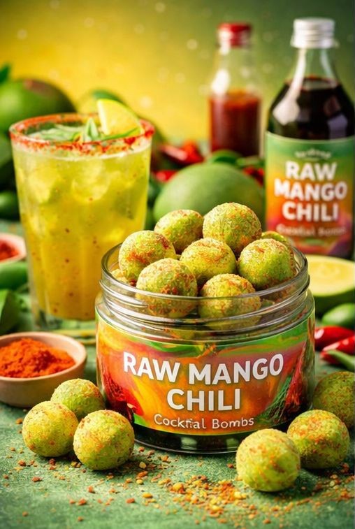 Raw mango chili cocktail bomb